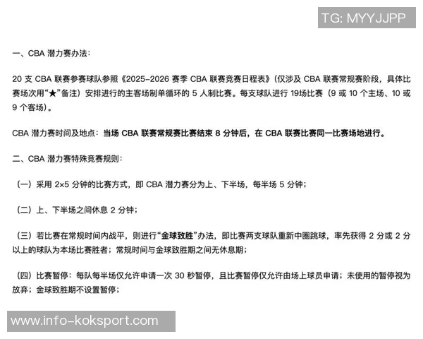 媒体人解读潜力赛独立于CBA常规赛篮协不允许称其为第五节